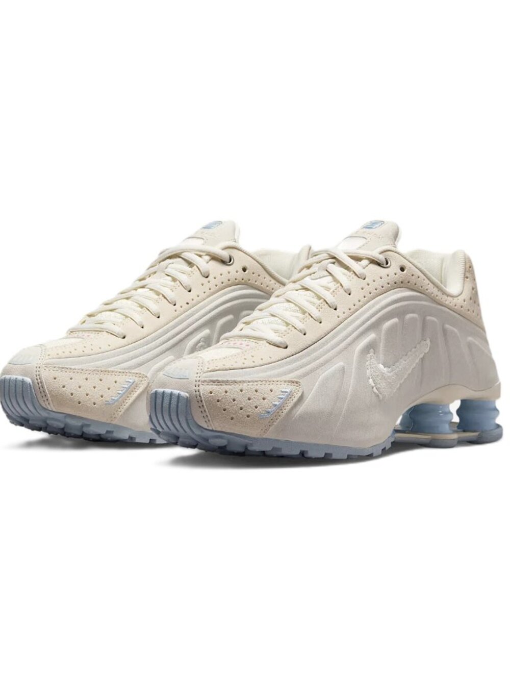 New Women's Nike Shox R4 Running Shoes Size 8.5 Pale Ivory IH3572-110